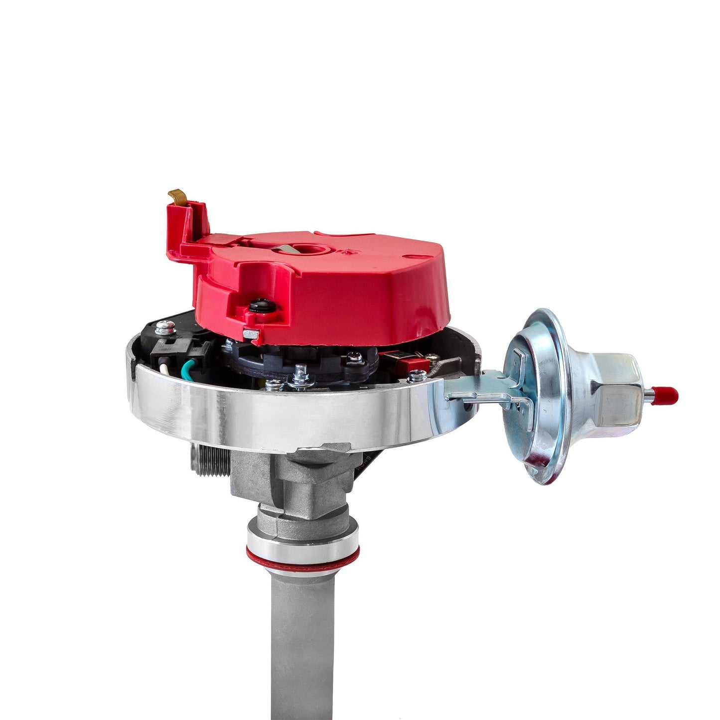 Distribuidor HEI de bobina de 65 000 CV para Chevy SBC 350 BBC 454 Serie 6000 con transmisión por tacómetro [Rojo]