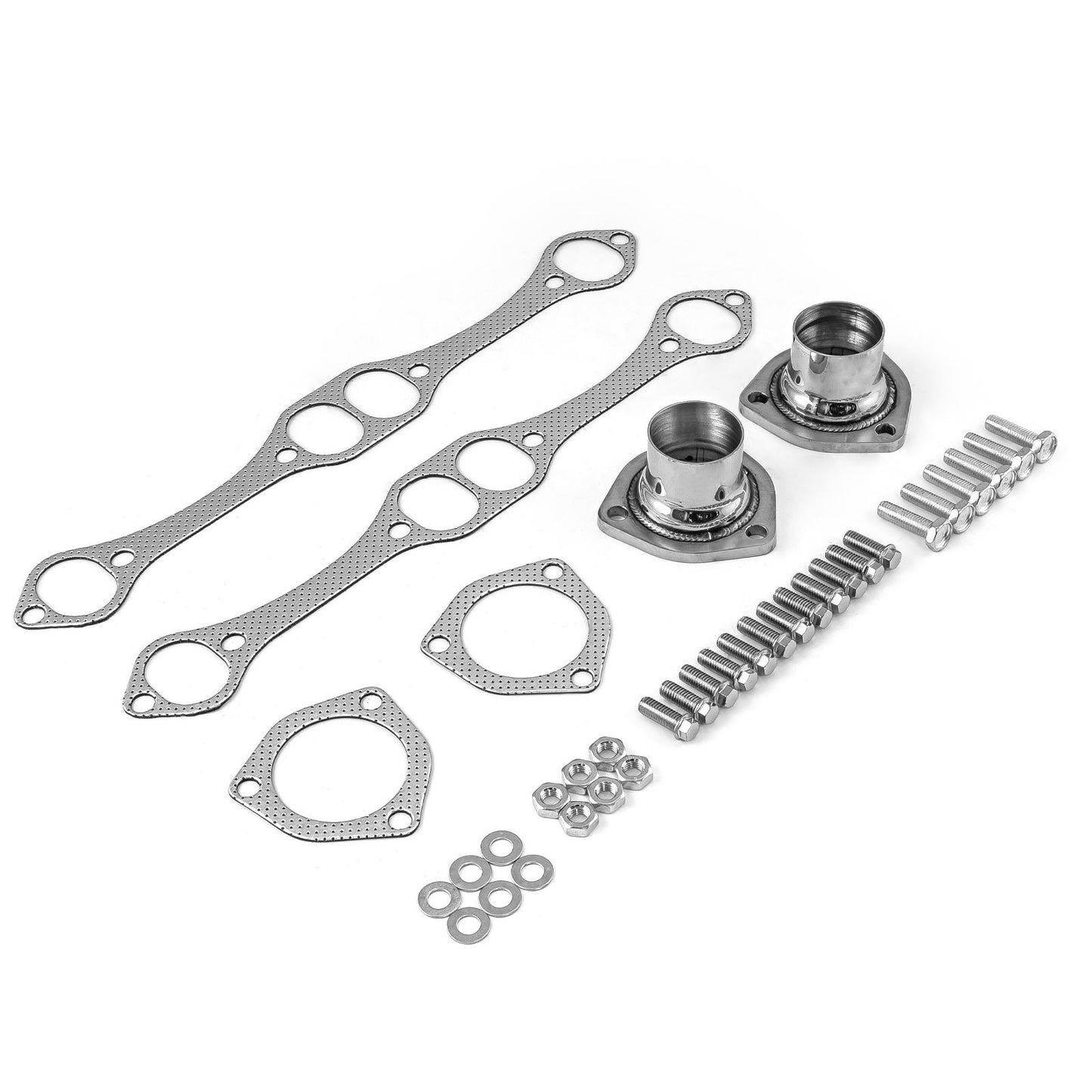 Chevy SBC 350 1 5/8" Block Hugger Stainless Steel Exhaust Headers w/ S/S Flange