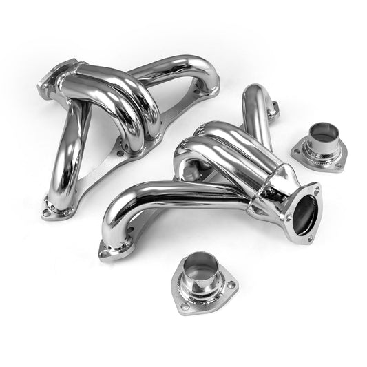 Chevy SBC 350 1 5/8" Block Hugger Stainless Steel Exhaust Headers w/ S/S Flange