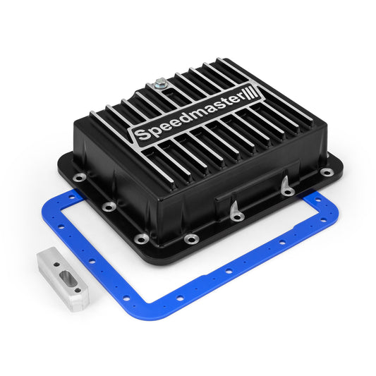 Cárter de aceite de transmisión de aluminio fundido profundo GM Powerglide negro