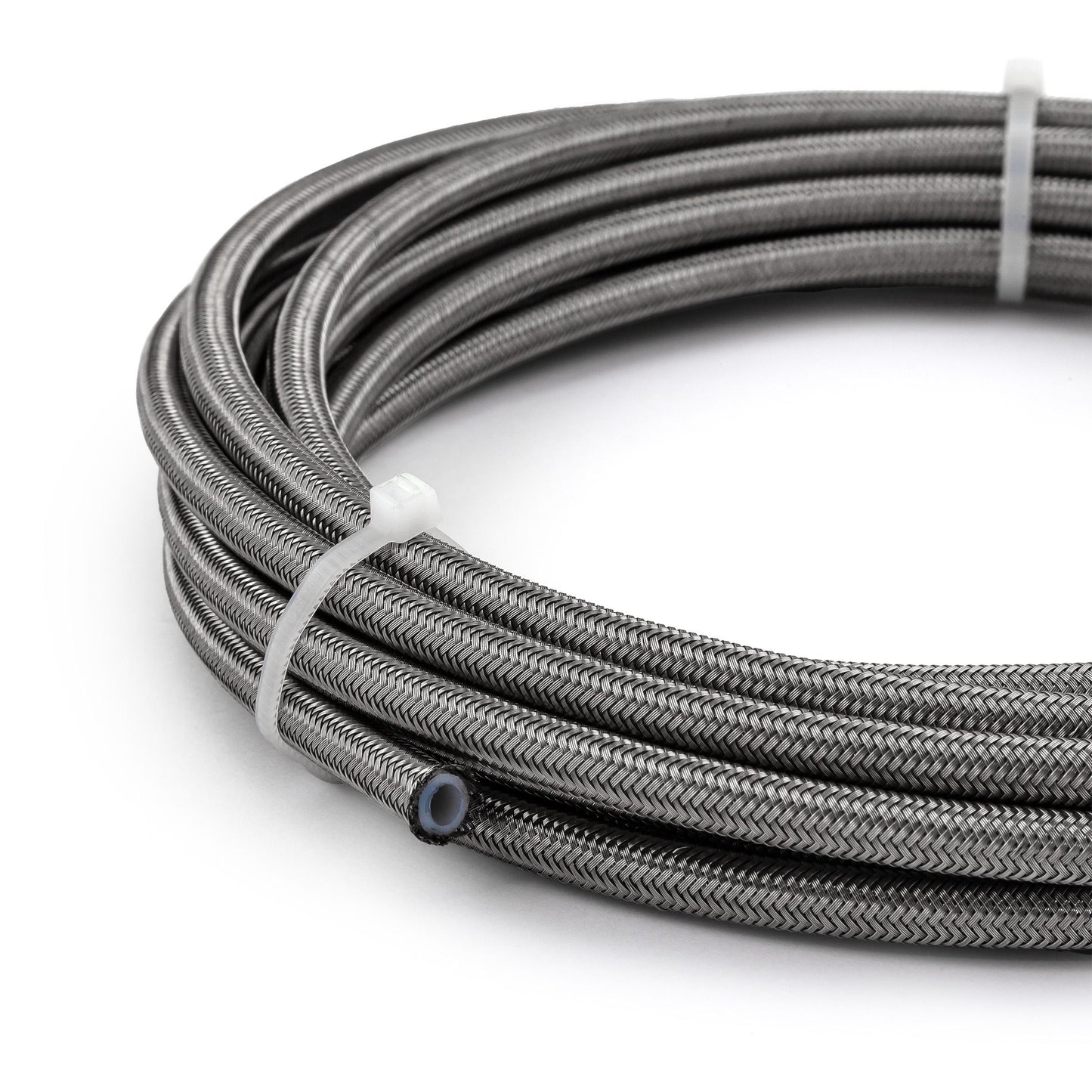 Manguera de acero inoxidable trenzada con PTFE de 4 AN (longitud de 20 pies)