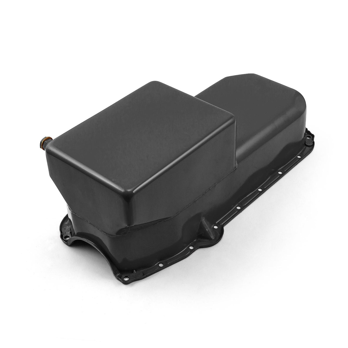 Chevy SBC 350 2Pcs Rms 1955-79 D/Side 7Qt Rear Sump Oil Pan Windage Tray [Black]