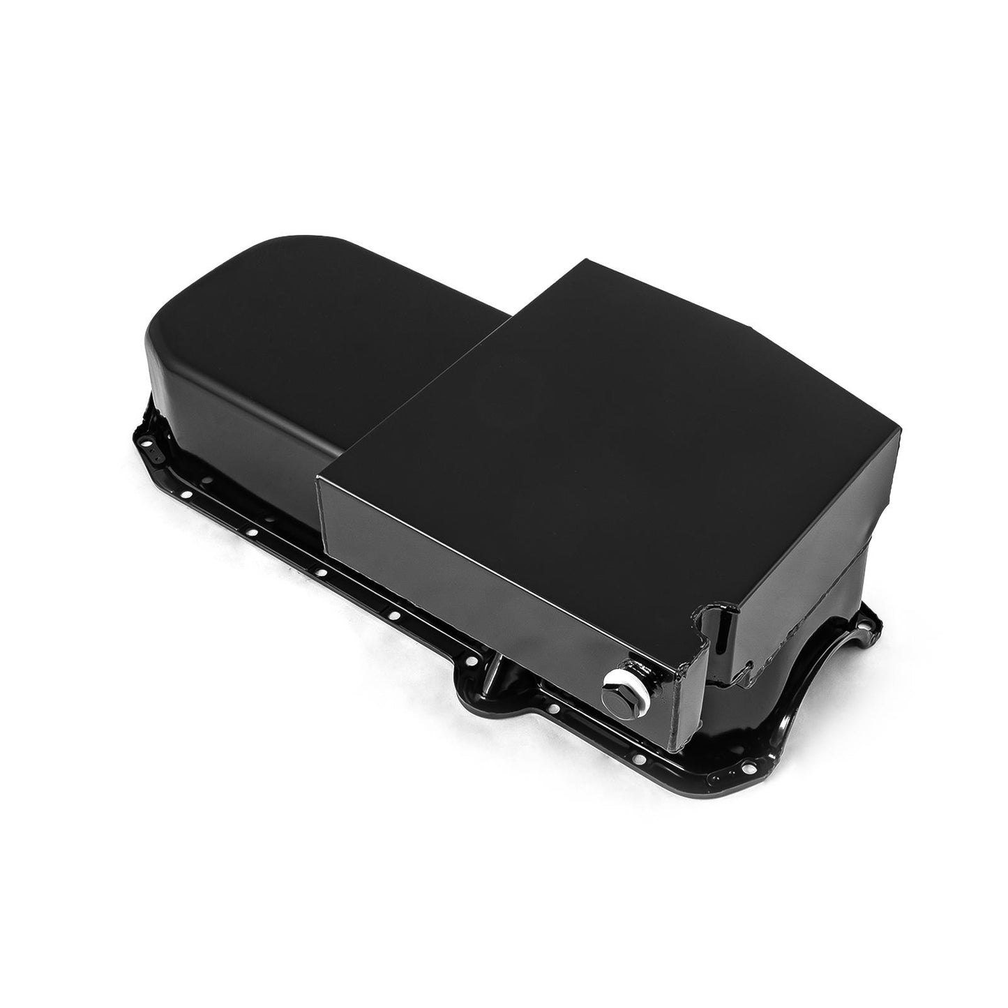 Chevy SBC 350 2Pcs Rms 1980-85 P/Side 7Qt Circle Track Oil Pan [Black]