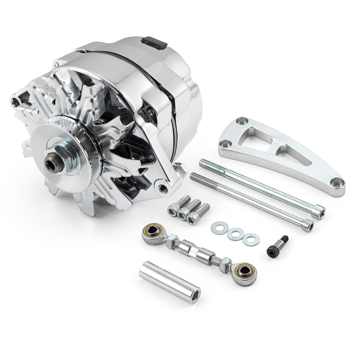 Kit de alternador de 1 cable y soporte de aluminio pulido para Chevy BBC 454 de 100 amperios y LWP