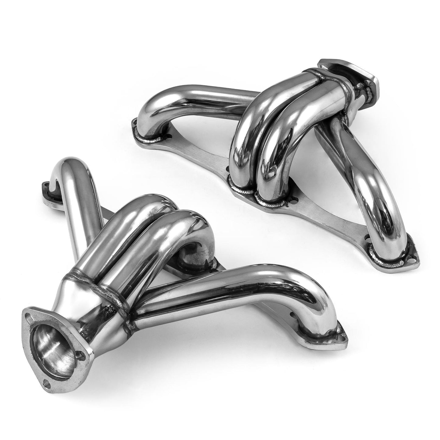 Chevy SBC 350 1 5/8" Block Hugger Stainless Steel Exhaust Headers w/ S/S Flange