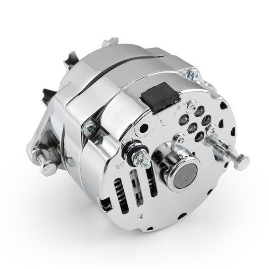 Universal 7127 GM 10SI V-Belt 120 Amp 1 Wire Internal Regulator Alternator [Chrome]