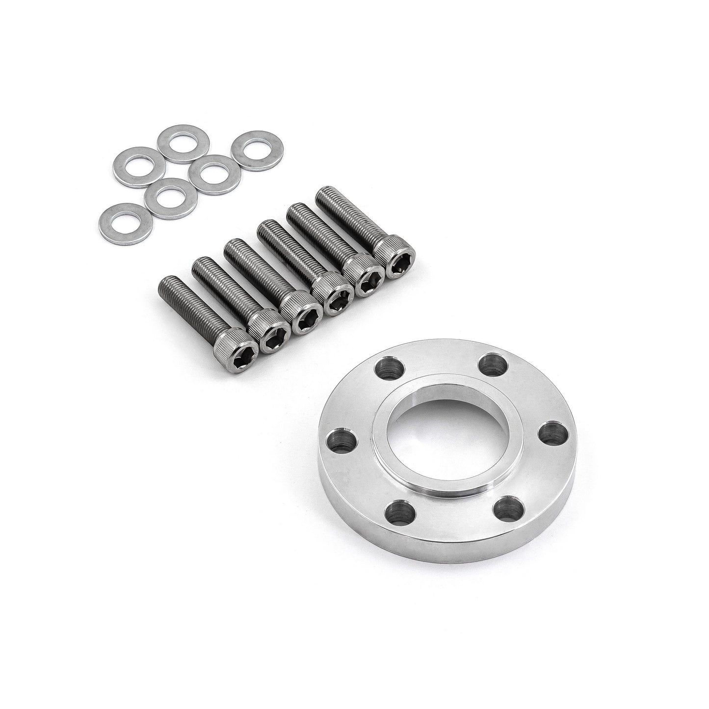 Supercharger Snout / Crank Pulley Spacer w/ Hardware Billet Aluminum 0.465" Thick