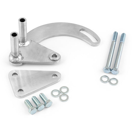 Chevy SBC 350 Long Water Pump Lwp Power Steering Bracket Kit Chrome