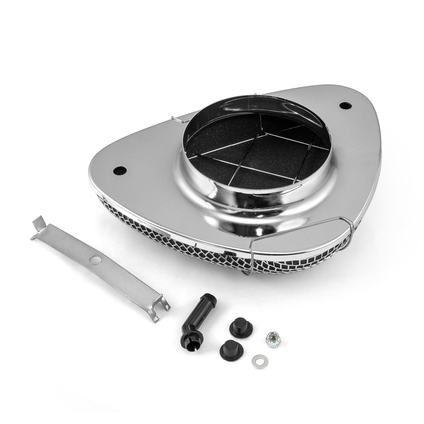 11 1/2" L x 8 1/2" W Superflow Triangular Chrome Air Cleaner Kit