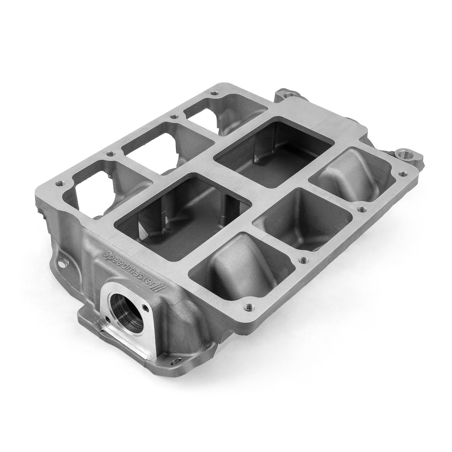 Colector de admisión de aluminio para supercargador Chevy SBC 350 6-71 8-71 [satinado]