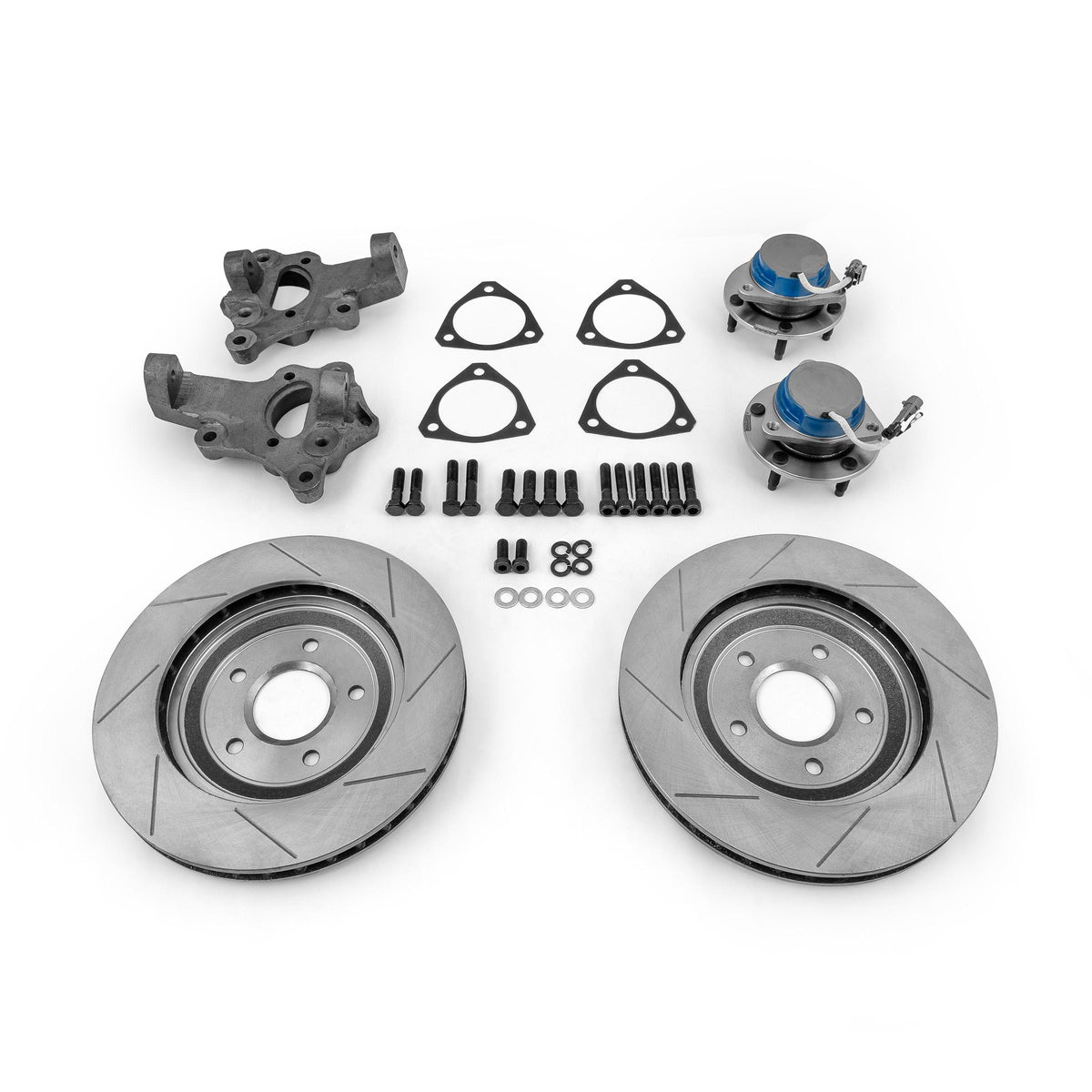 Kit de conversión de freno de disco delantero ranurado de 13" para GM C5 Corvette. Pinzas no incluidas.