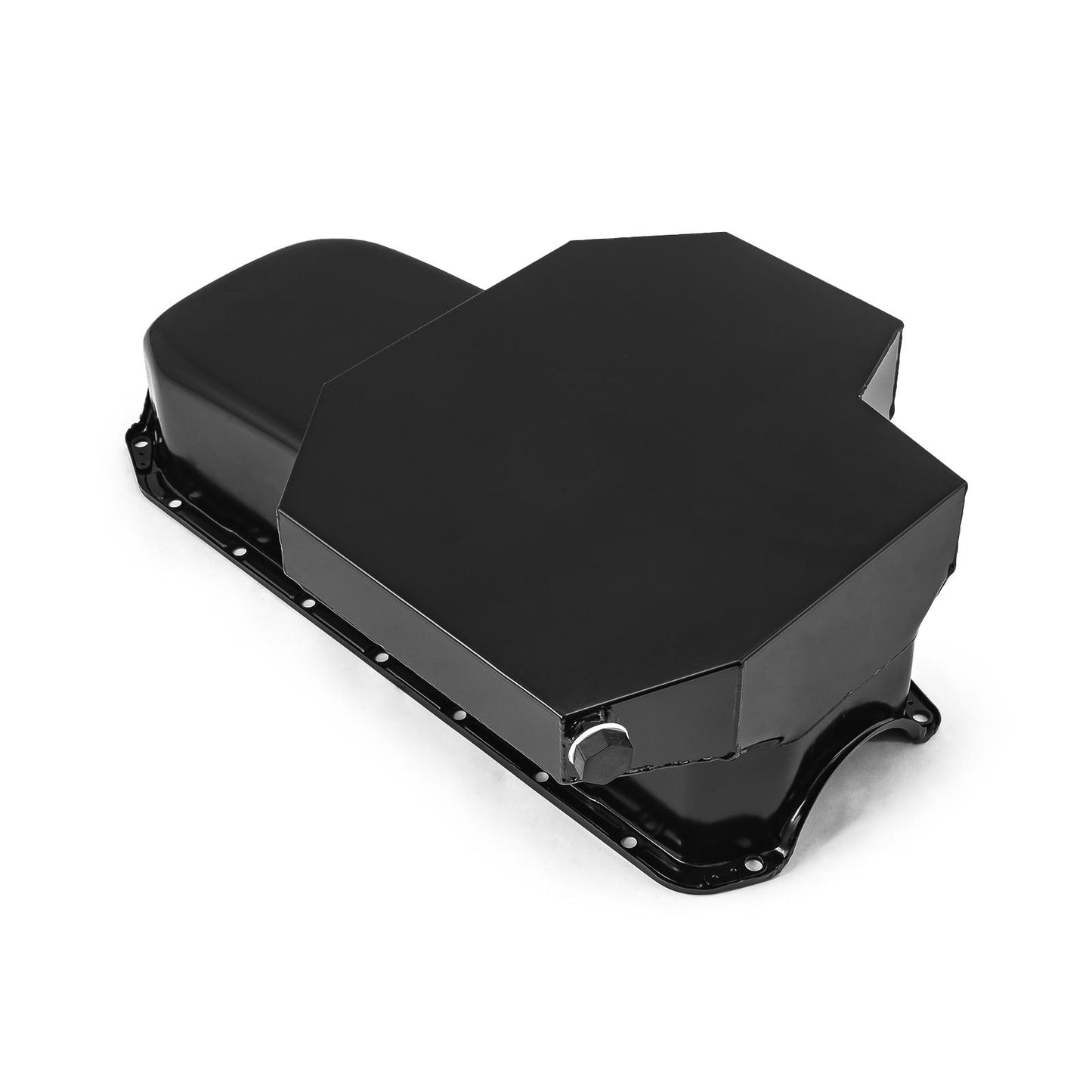 Chevy SBC 350 2Pcs Rms 1955-79 D/Side 7Qt Champion Rear Sump Oil Pan [Black]