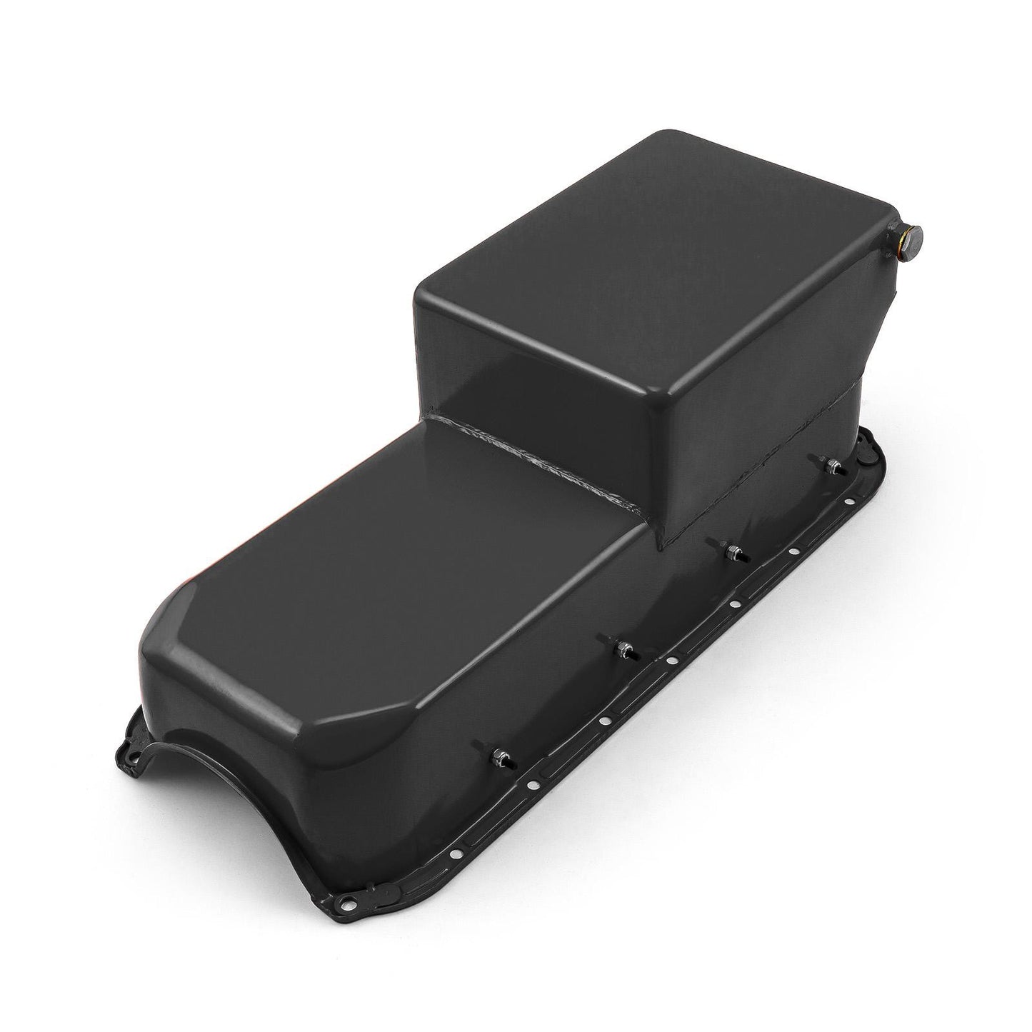 Chevy SBC 350 2Pcs Rms 1955-79 D/Side 7Qt Rear Sump Oil Pan Windage Tray [Black]