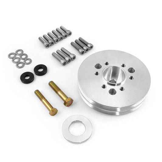 Polea de transmisión de accesorios de 2 ranuras para supercargador Chevy SBC 350 2v