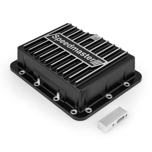 Cárter de aceite de transmisión de aluminio fundido profundo GM Powerglide negro