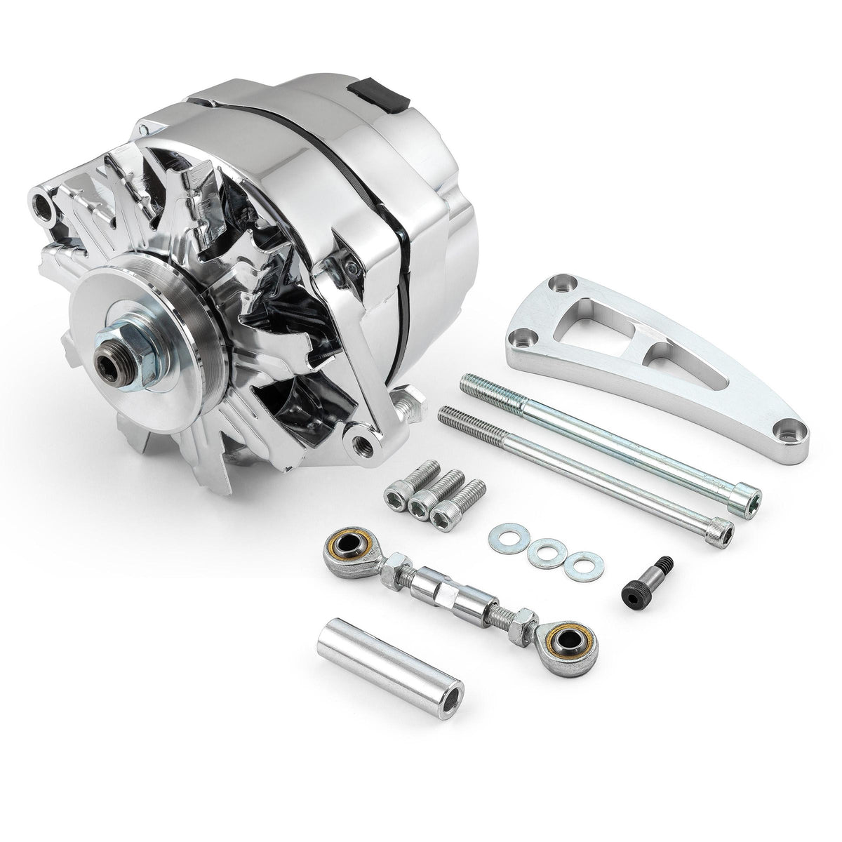 Kit de alternador de 3 cables y 100 A para Chevy BBC 454 y soporte de aluminio pulido LWP