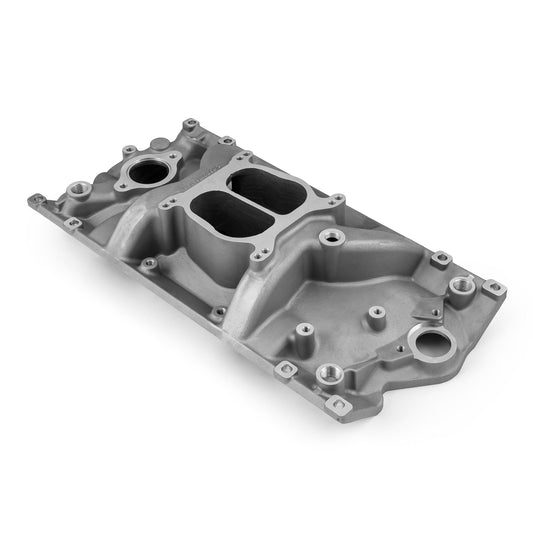 Colector de admisión de aluminio Vortec LowRise para Chevy SBC 350 [satinado]