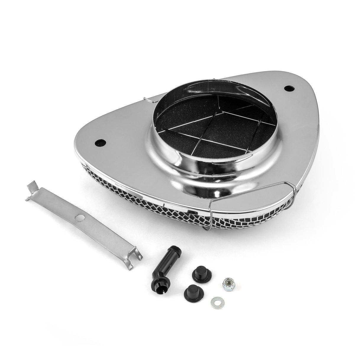 Kit de filtro de aire triangular cromado Superflow de 11 1/2" de largo x 8 1/2" de ancho