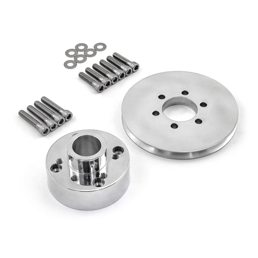 Ford SB 289 302 Windsor Supercharger Crank Hub 1v Groove Accessory Drive Pulley